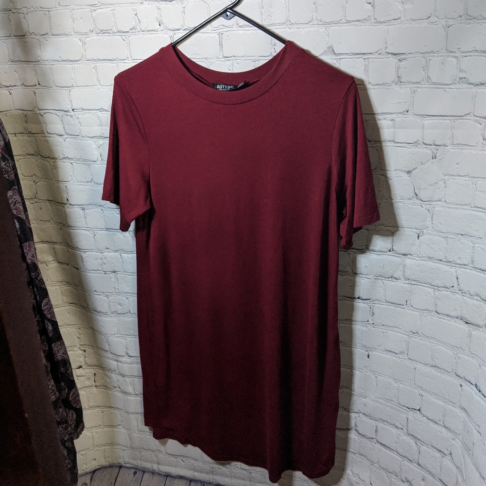 Nasty Gal Rounded Hem T-shirt Dress Size 6